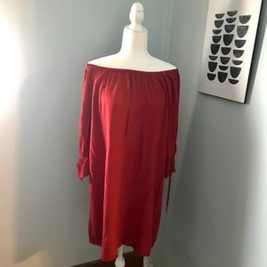 LOFT Red off the shoulder dress size medium